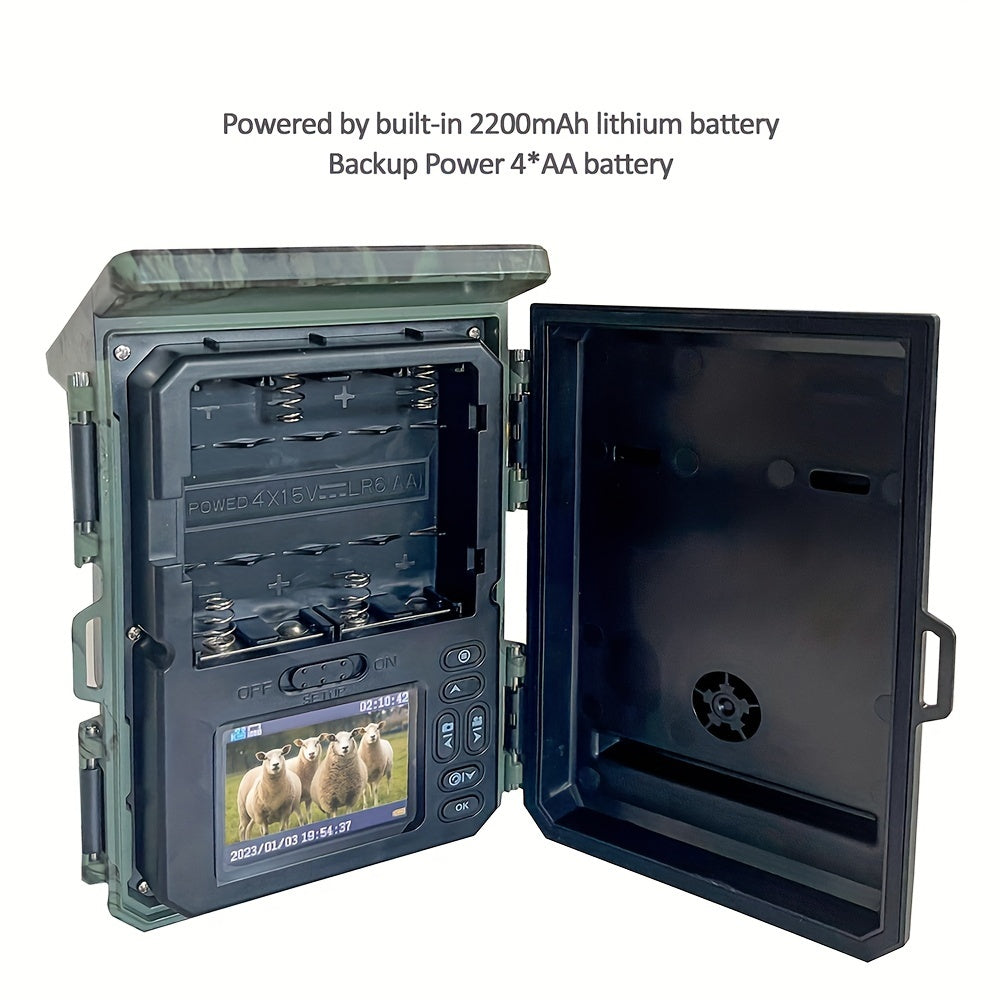 NNETM Solar-Powered 4K Wildlife Trail Cam Hunting Camera-3