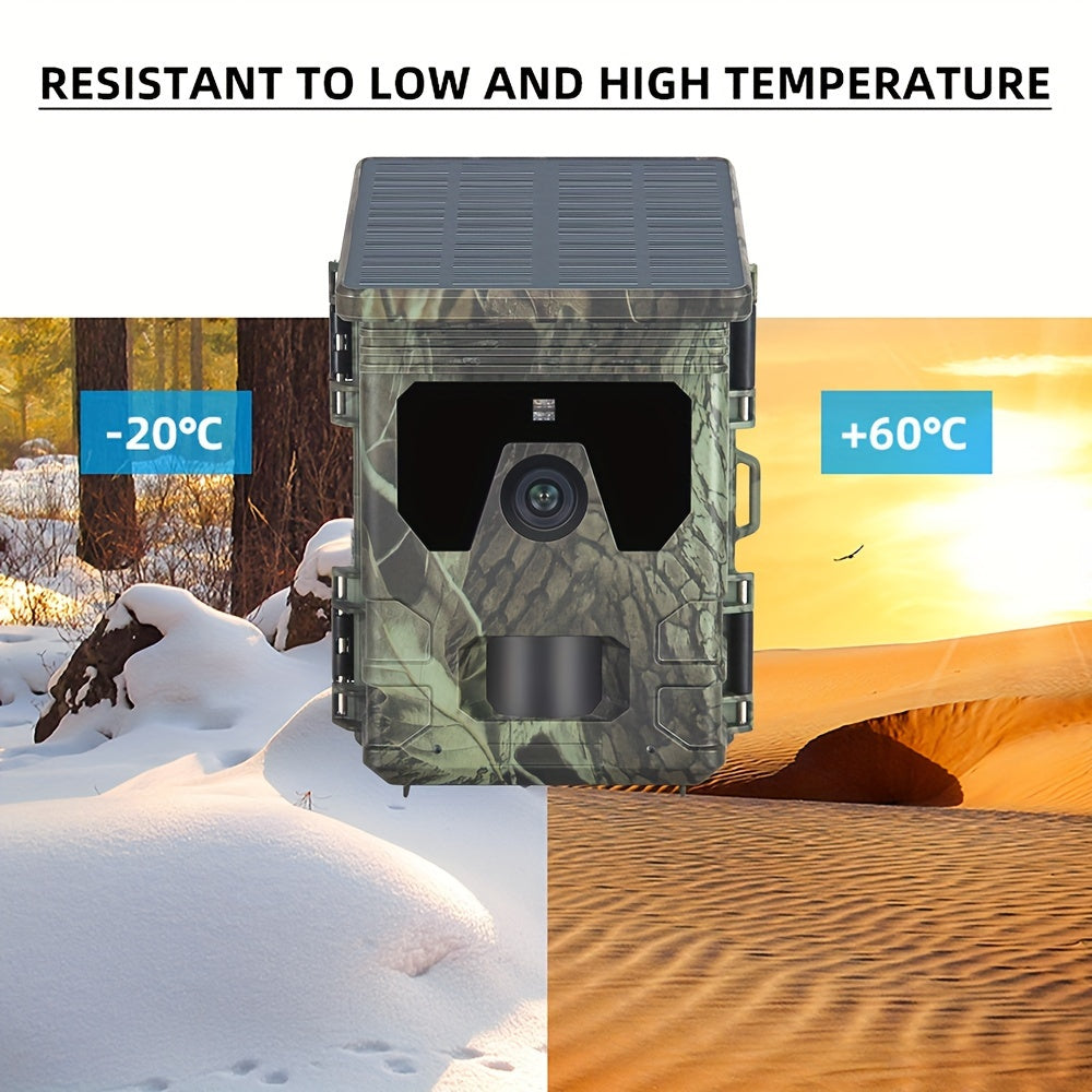 NNETM Solar-Powered 4K Wildlife Trail Cam Hunting Camera-2