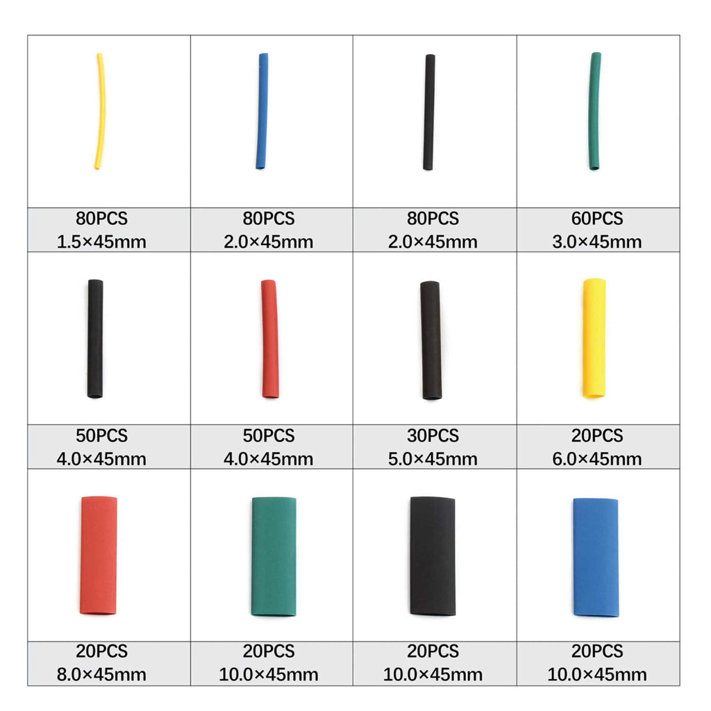 530 Pcs Heating Shrink Sleeve Set Heat Shrinkable Insulation Electrical Cable Tube-2