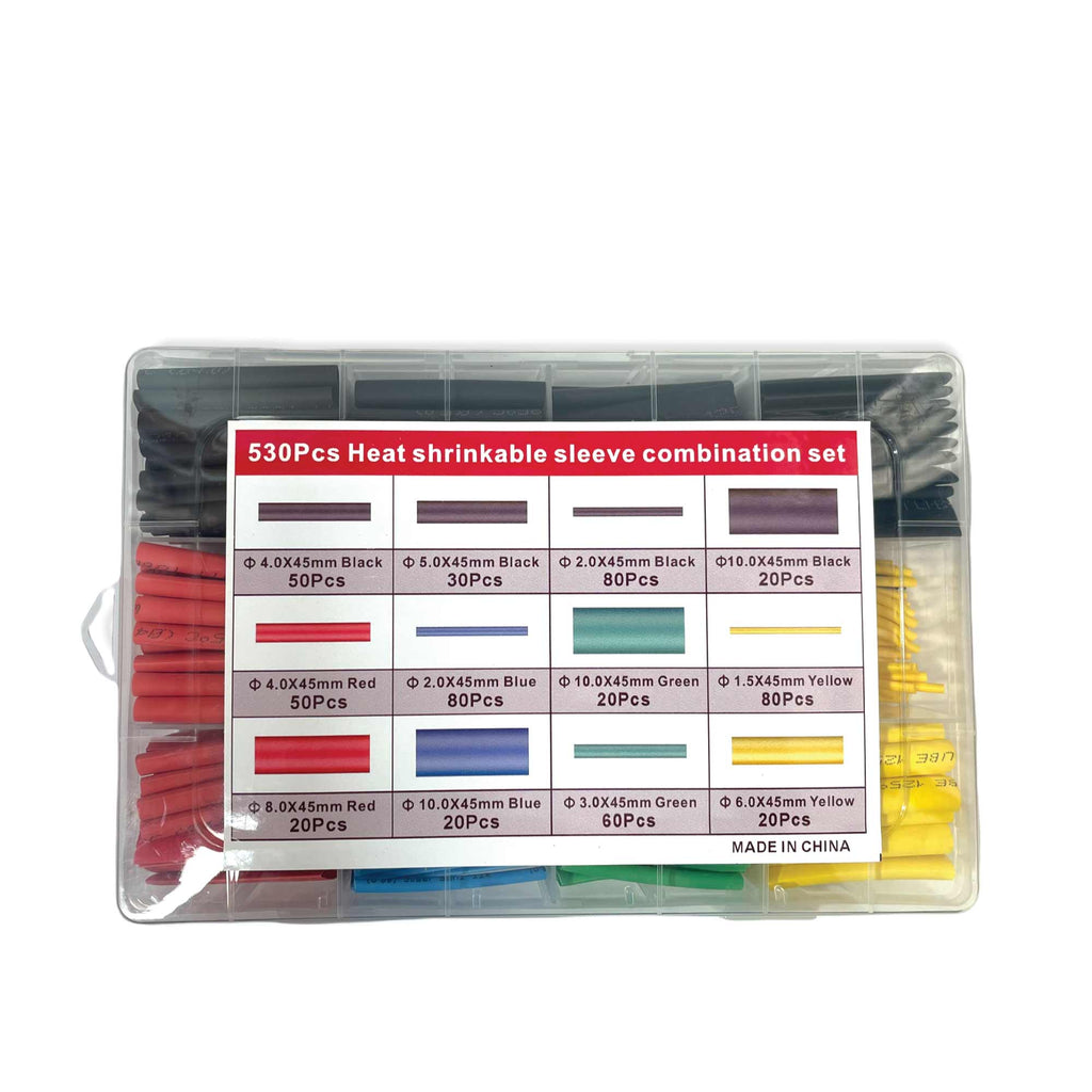 530 Pcs Heating Shrink Sleeve Set Heat Shrinkable Insulation Electrical Cable Tube-0