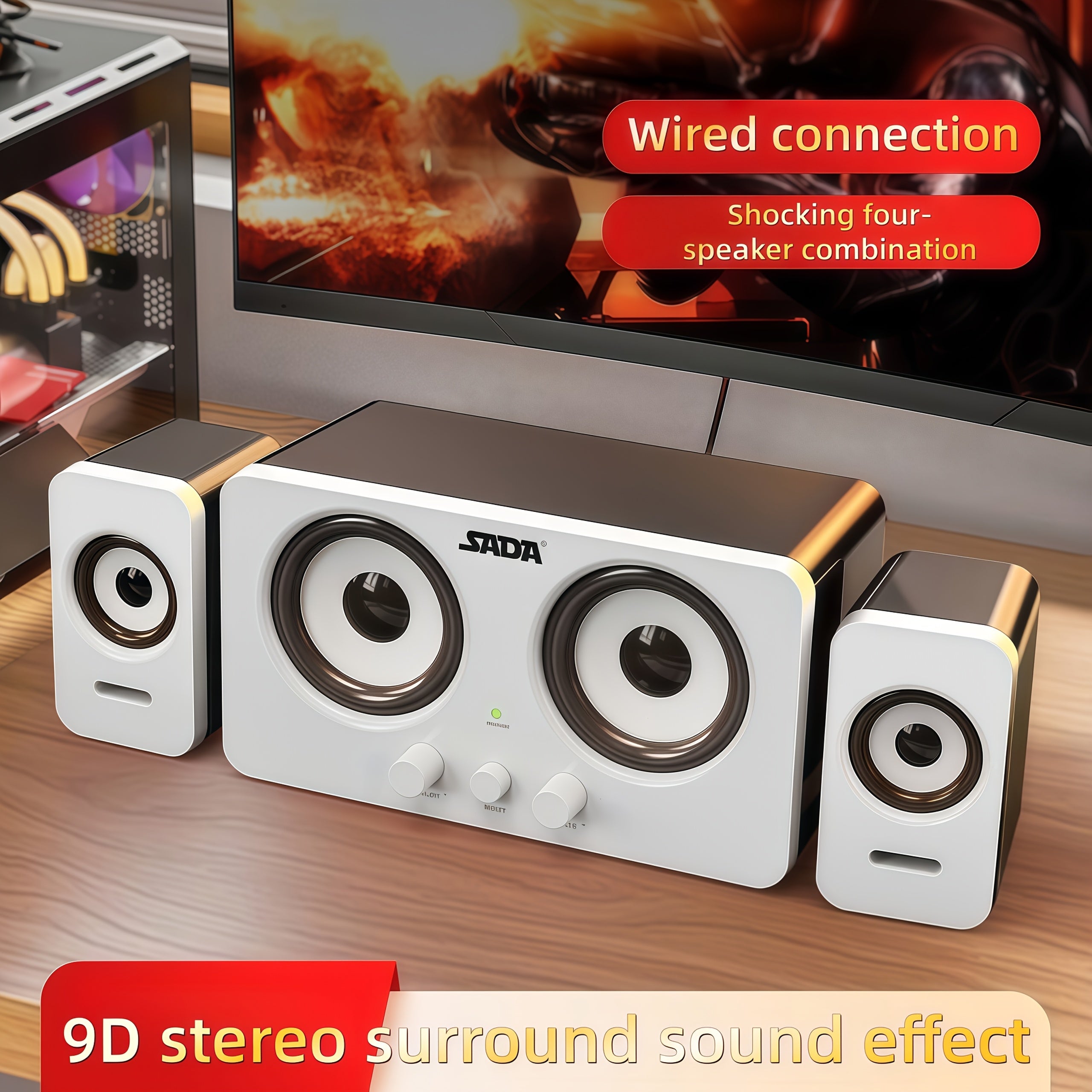 NNETM Desktop Stereo Surround Computer Speaker-1