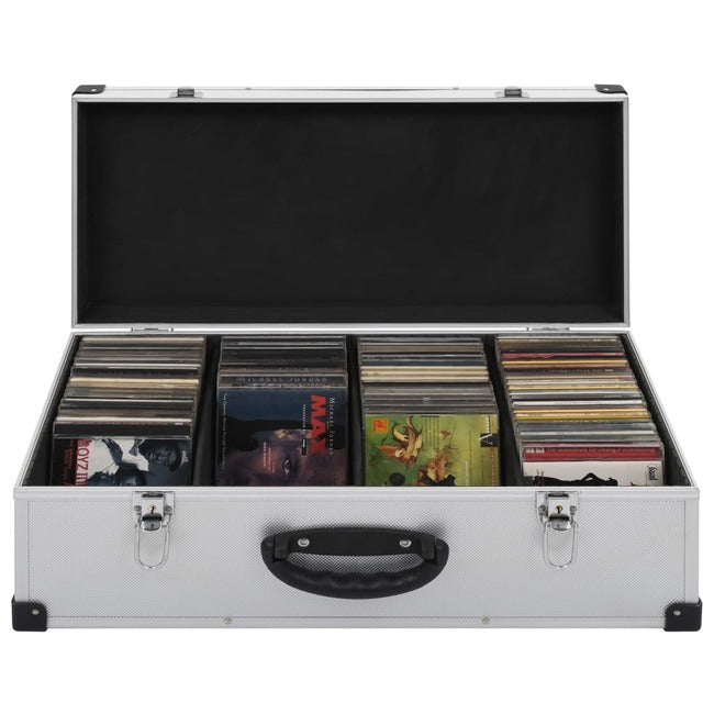 NNEVL CD Case for 80 CDs Aluminium ABS Silver-0