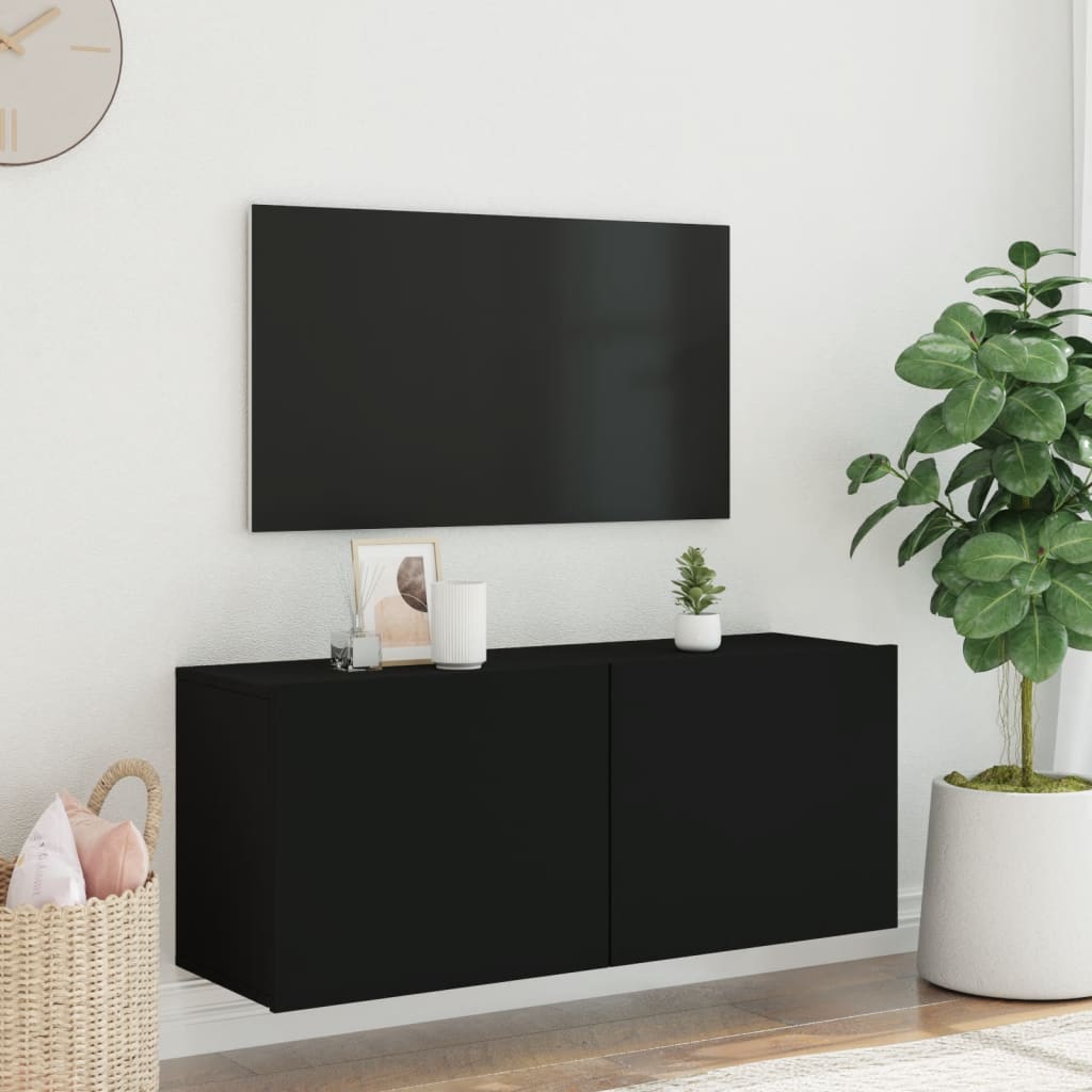 NNEVL TV Cabinet Wall-mounted Black 100x30x41 cm-2