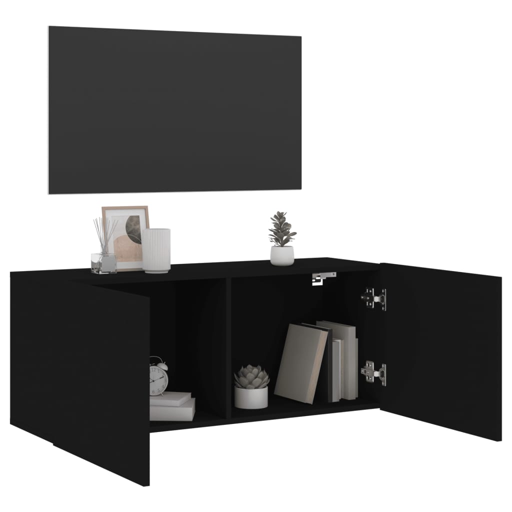 NNEVL TV Cabinet Wall-mounted Black 100x30x41 cm-3