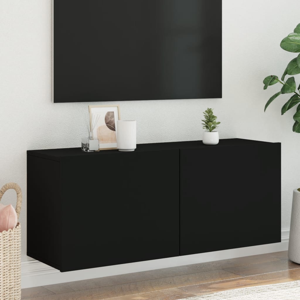 NNEVL TV Cabinet Wall-mounted Black 100x30x41 cm-0