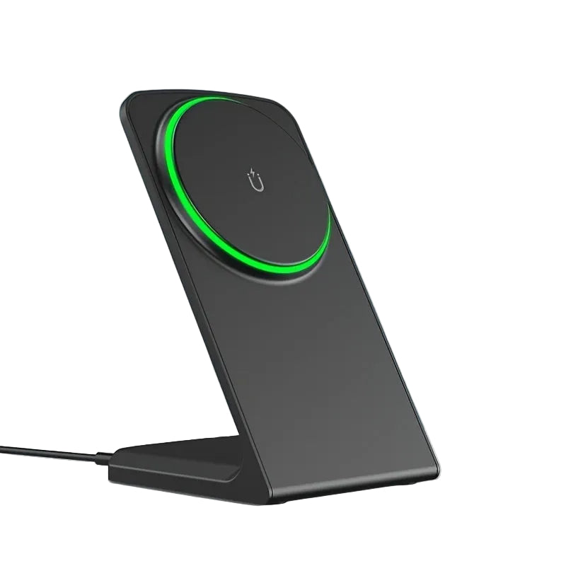 NNETM Magnetic Wireless Charger – 15W Fast Charging Stand for iPhone & Earbuds-0