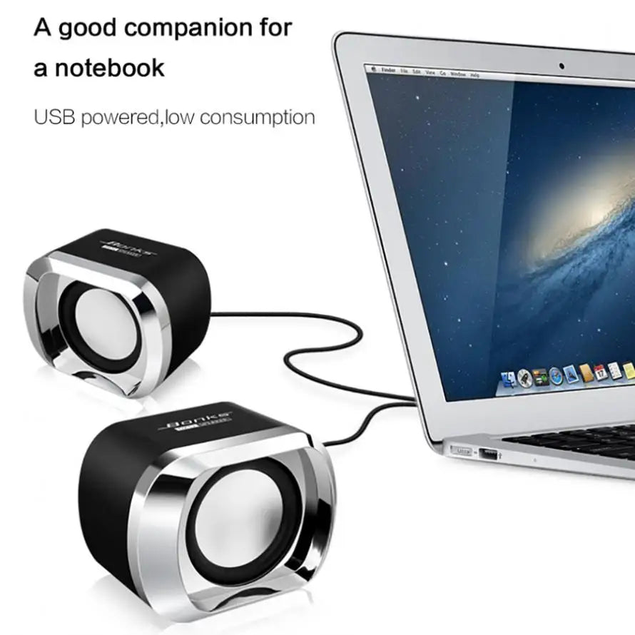 NNEOBA Portable Bass Computer Speakers with Subwoofer (Black)-2