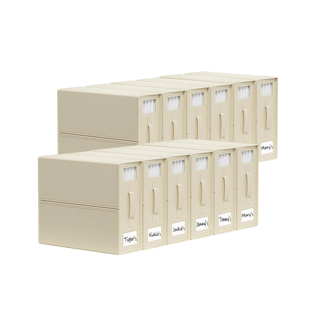 Kitchee 10x Foldable Bed Sheet Storage Box - Linen + Closet Organiser Beige-0