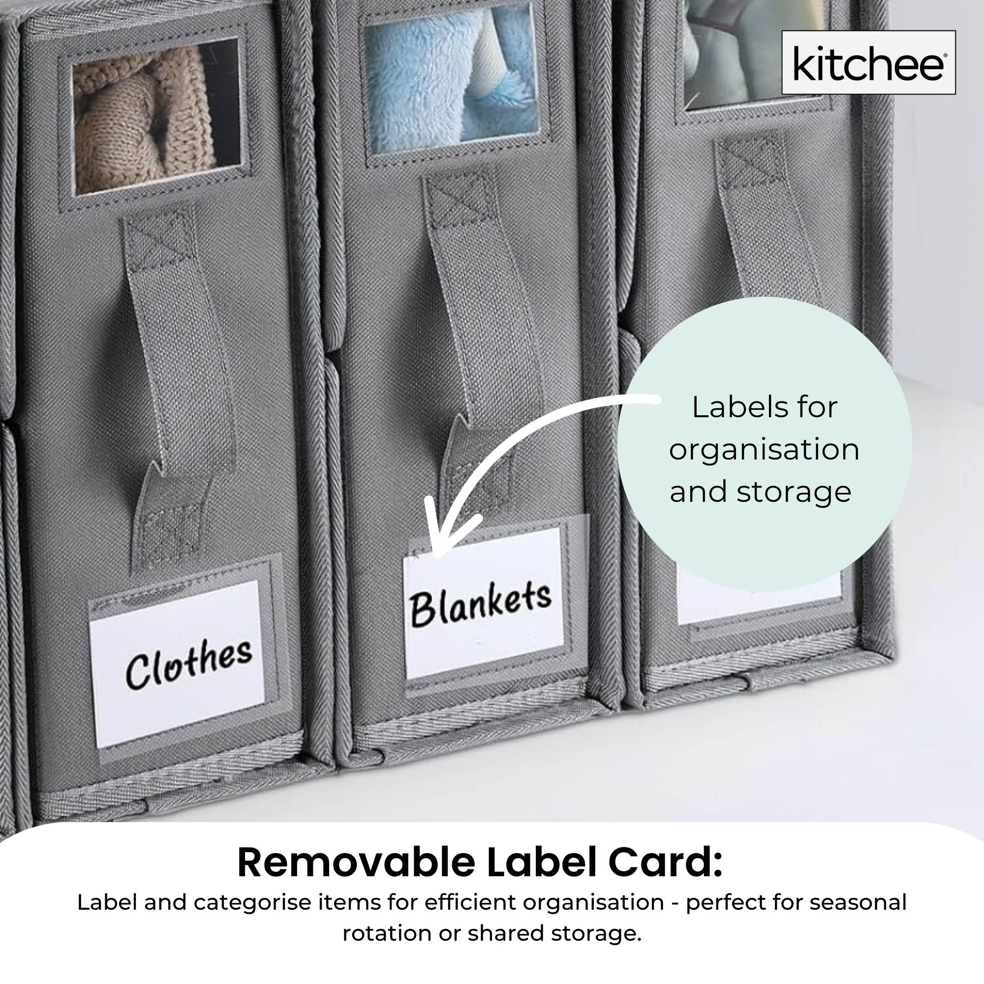Kitchee 10x Foldable Bed Sheet Storage Box - Linen + Closet Organiser Grey-4