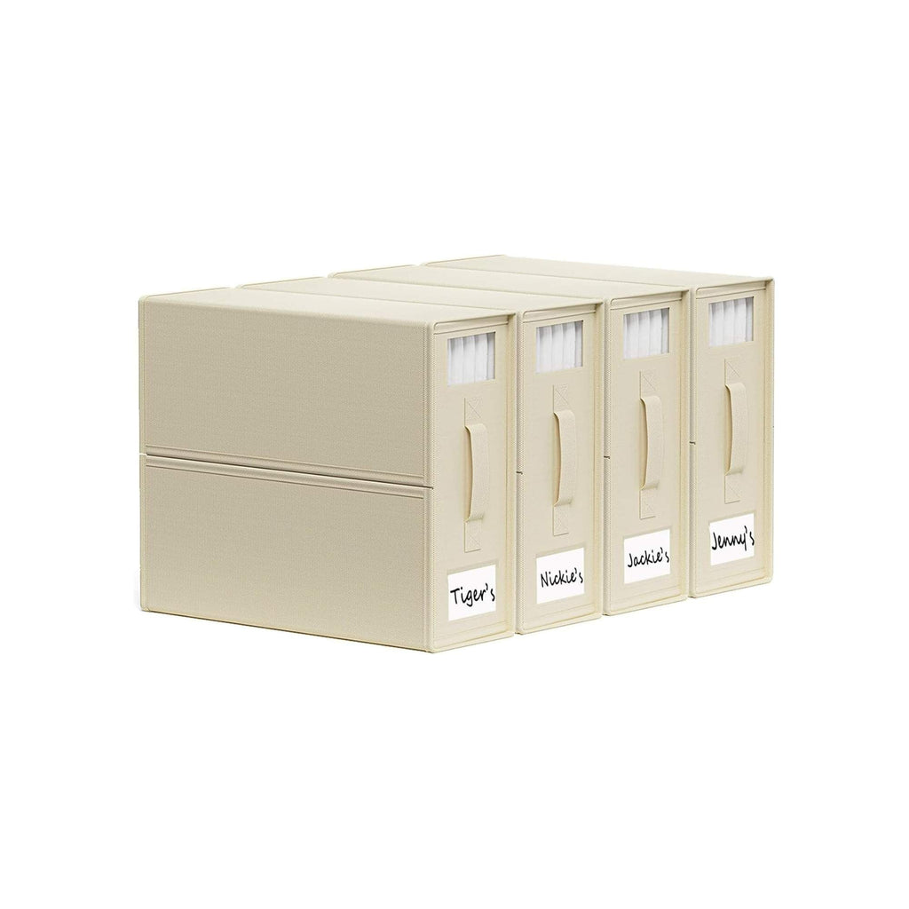 Kitchee 4x Foldable Bed Sheet Storage Box - Linen + Closet Organiser Beige-0