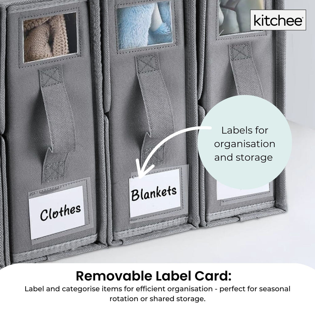 Kitchee Foldable Bed Sheet Storage Box - Linen + Closet Organiser Grey-4