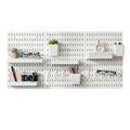 Kitchee Pegboard Wall Organiser Storage Kit 18 with Hooks and Baskets White-0