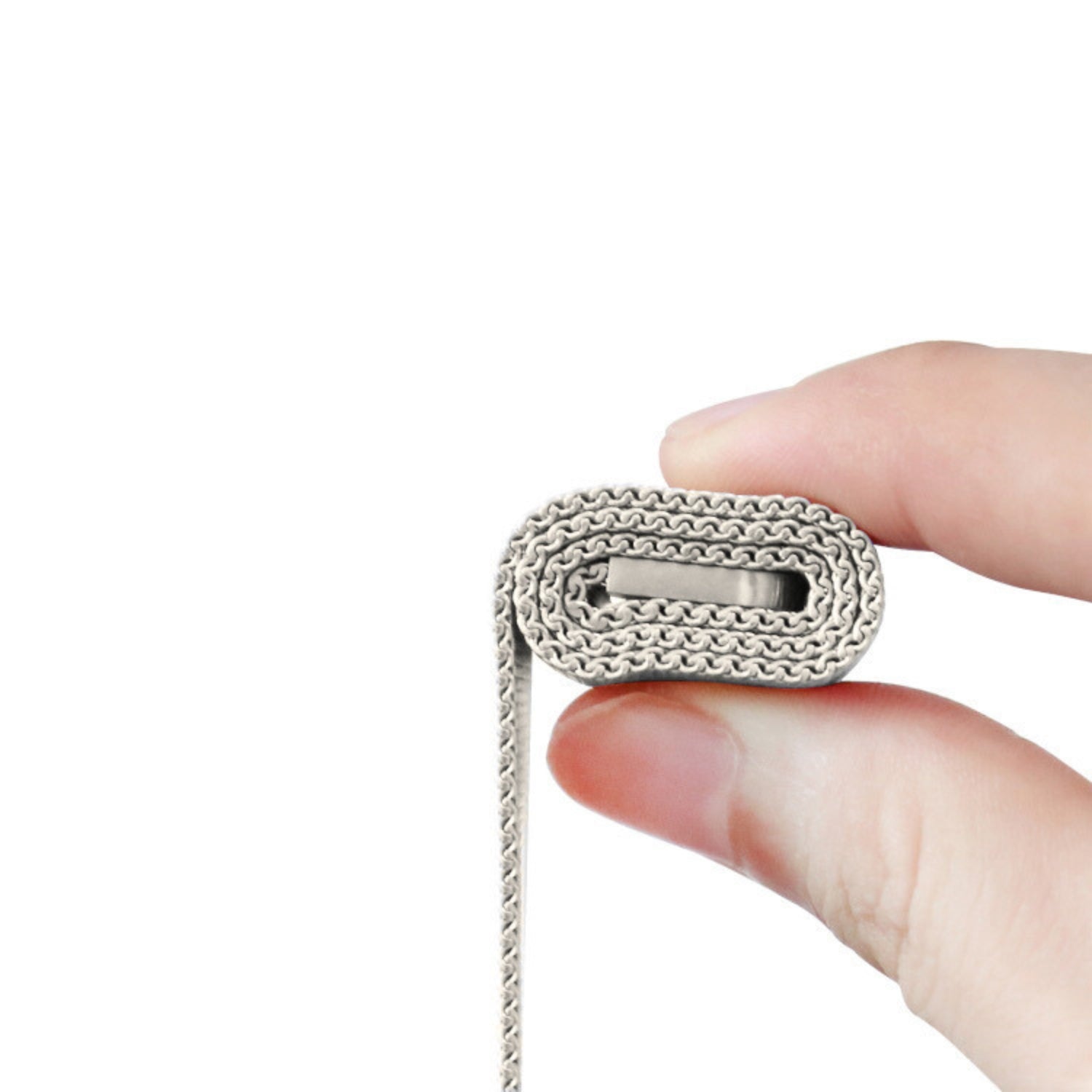 Stainless Steel Link Woven Mesh Infinite Loop Band - The Melbourne in Starlight - Compatible with Apple Watch Size 38mm to 41mm-2