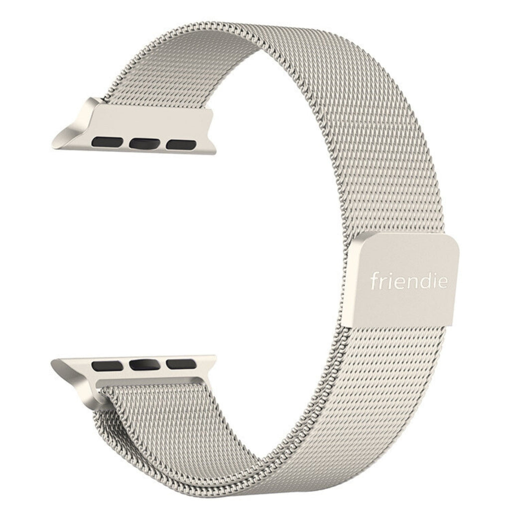 Stainless Steel Link Woven Mesh Infinite Loop Band - The Melbourne in Starlight - Compatible with Apple Watch Size 38mm to 41mm-3