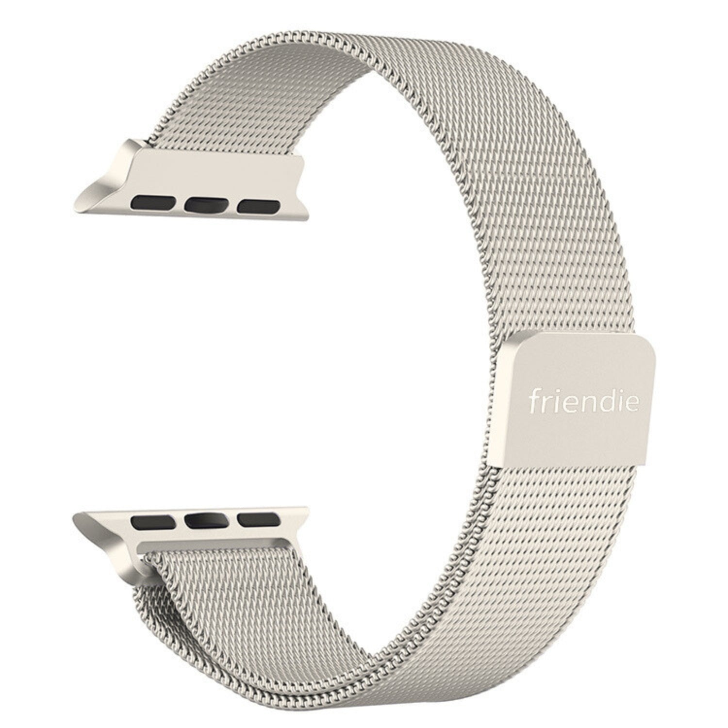 Stainless Steel Link Woven Mesh Infinite Loop Band - The Melbourne in Starlight - Compatible with Apple Watch Size 38mm to 41mm-3