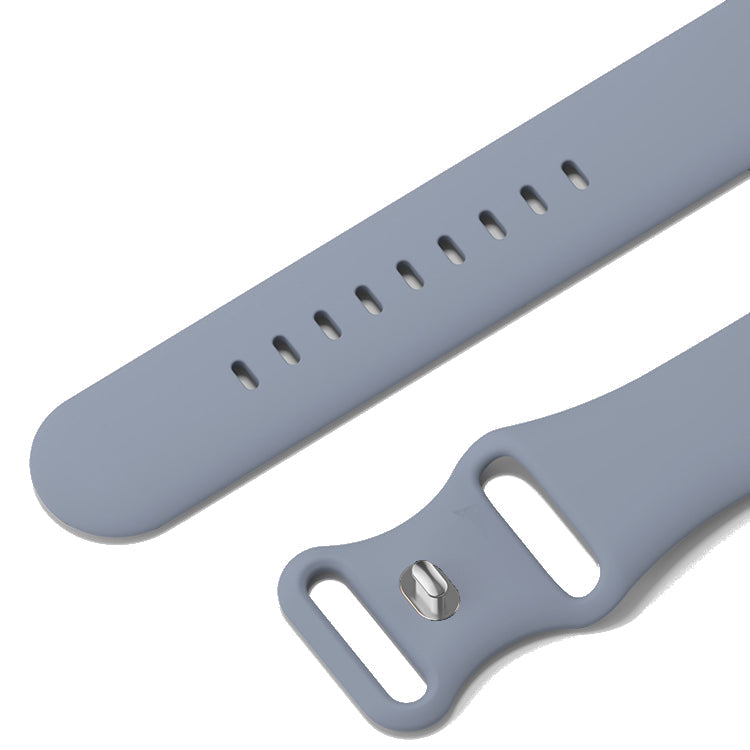 Silicone Sports Band Stardust Grey with Silver Pin - The Noosa Large - Compatible with Apple Watch Size 42mm to 45mm-1