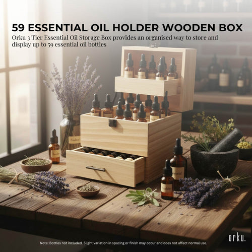 59-Slot 3-Tier Wooden 