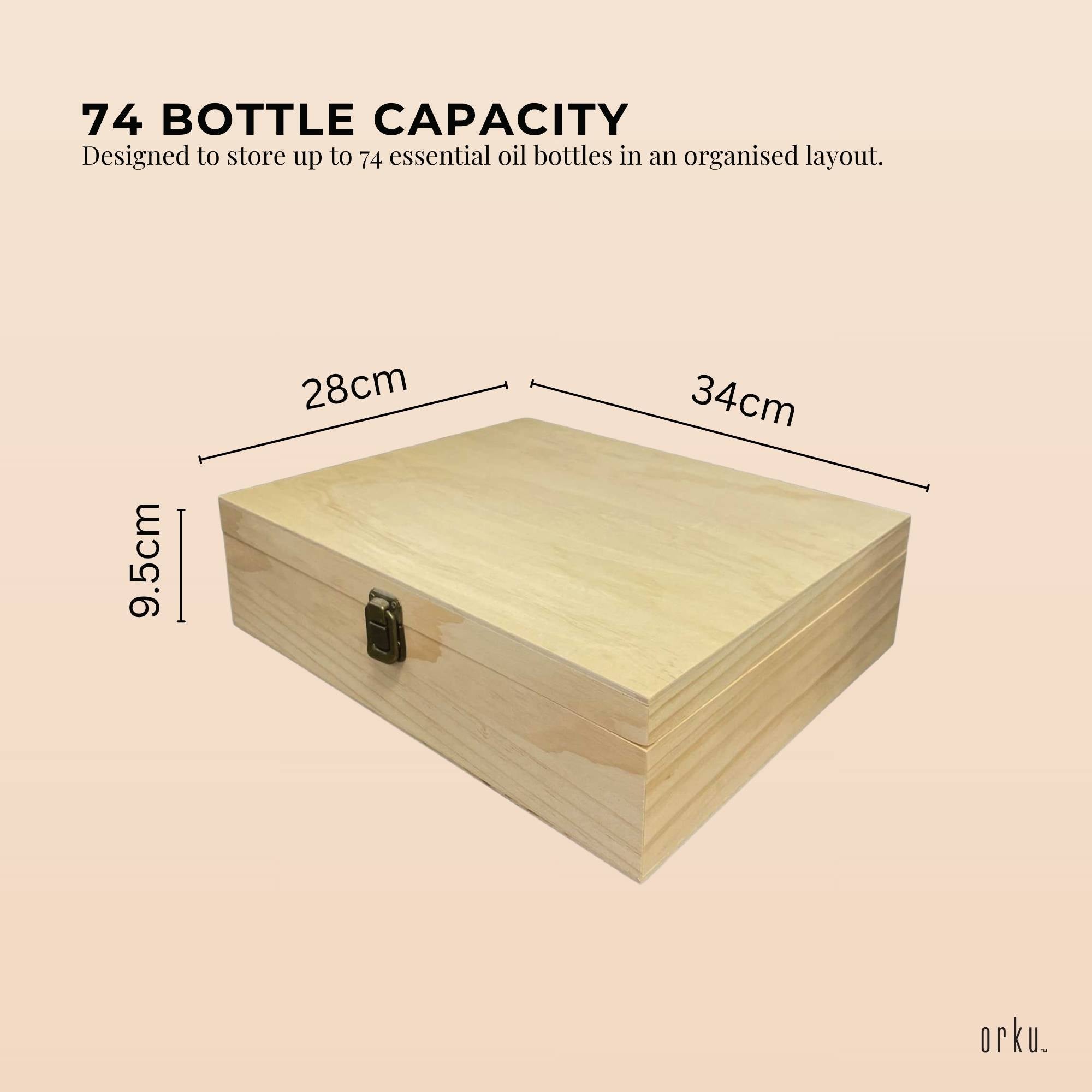 Orku 74 Essential Oil Bottle Storage Box Wooden Organiser Aromatherapy Case-2