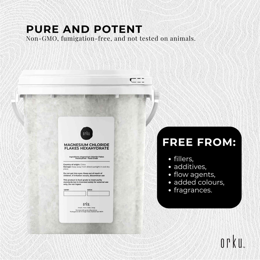 Orku 800g Magnesium Chloride Flakes Hexahydrate Tub - FCC USP Spec Bath Salts-2