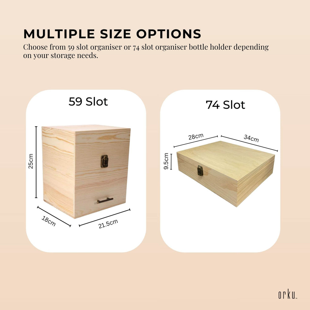 Orku Essential Oil Storage Box Range - 59 or 74 Aromatherapy Bottle Organisers-2