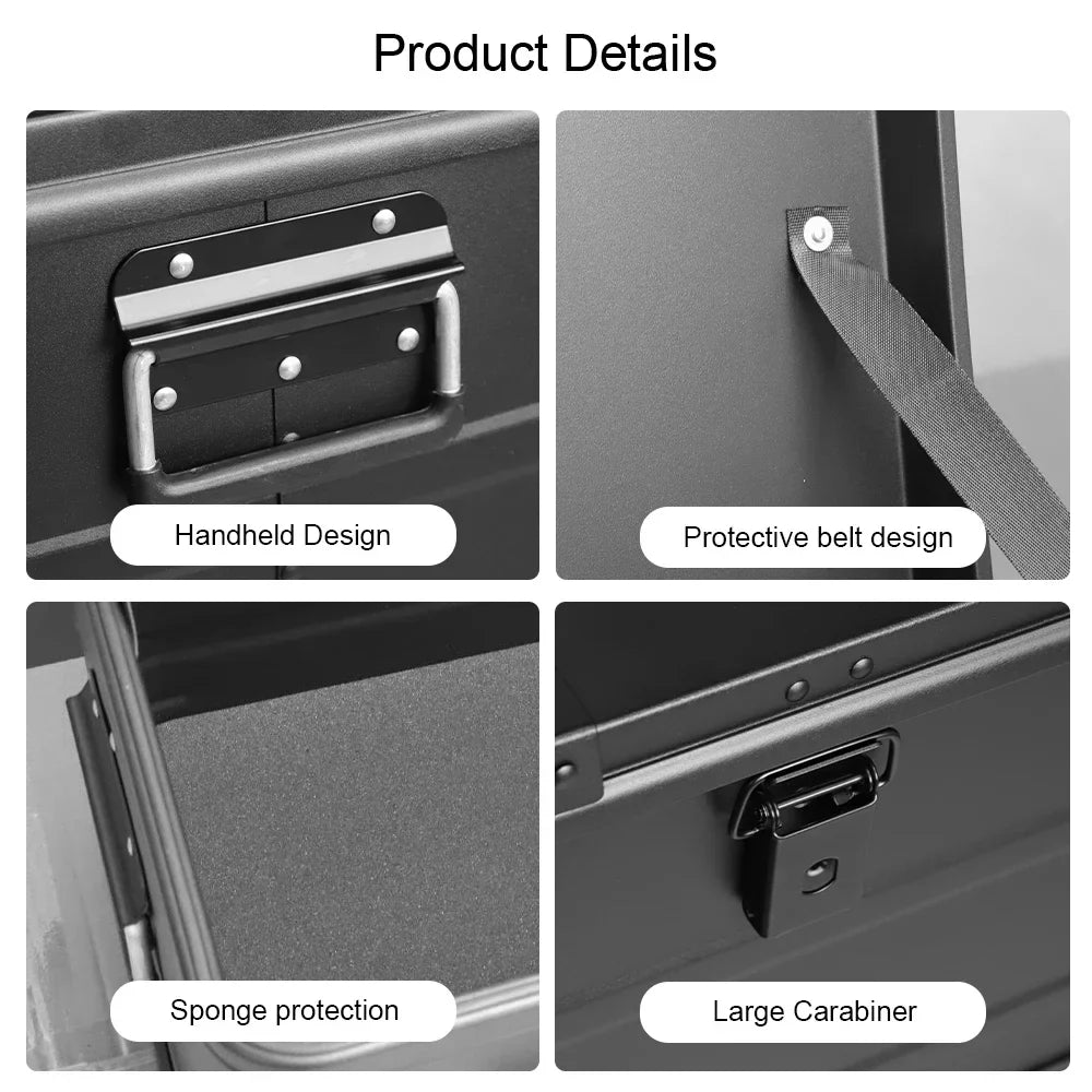 NNEOBA 30L Aluminum Alloy Travel Storage Box Storage Case Black-3