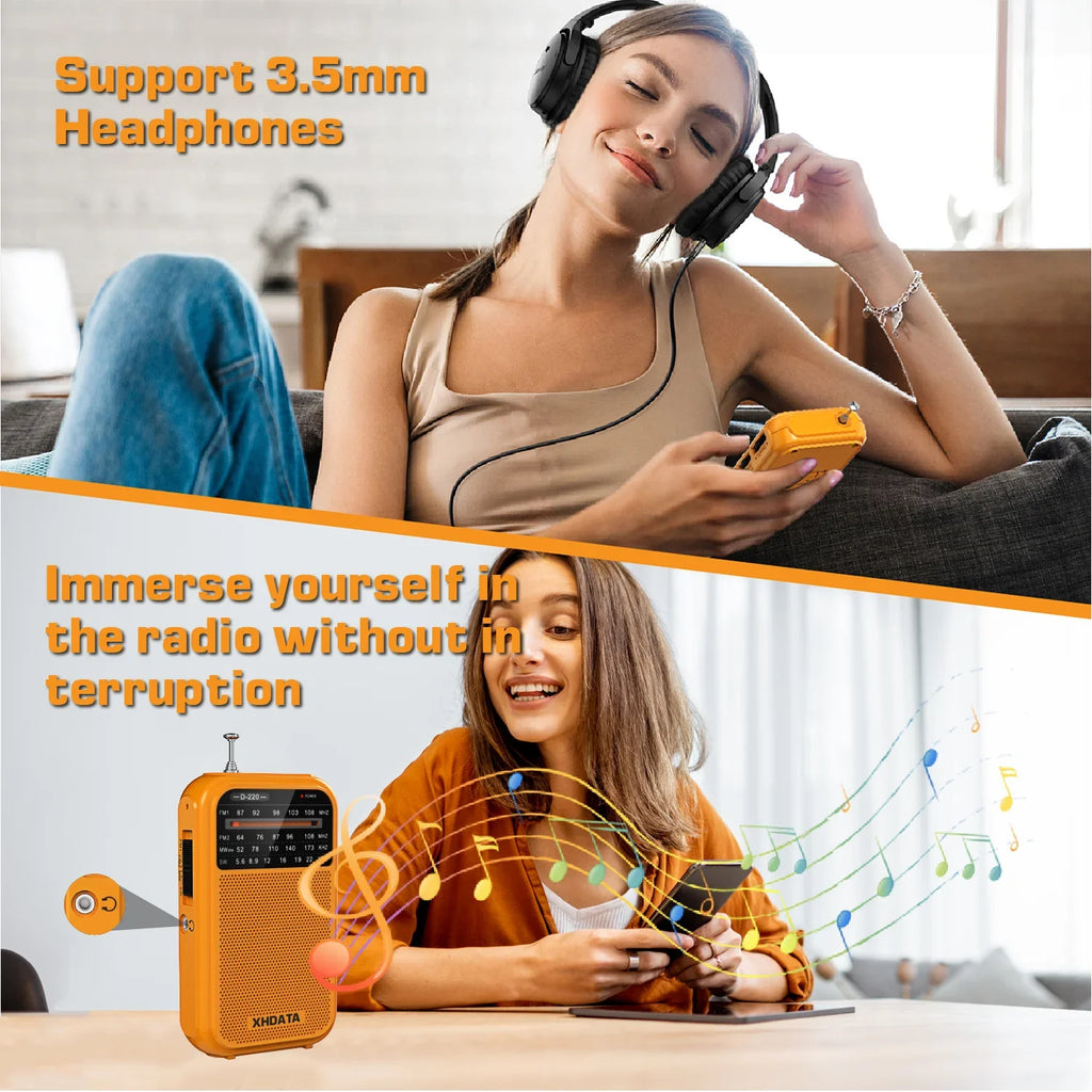 NNEOBA Vintage Retro Portable Radio Yellow-2