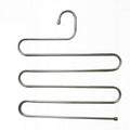 NNEOBA 5 layers Stainless Steel Clothes Hangers S Shape Pants Storage Hangers Clothes Storage Rack Multilayer Storage Cloth Hanger-1