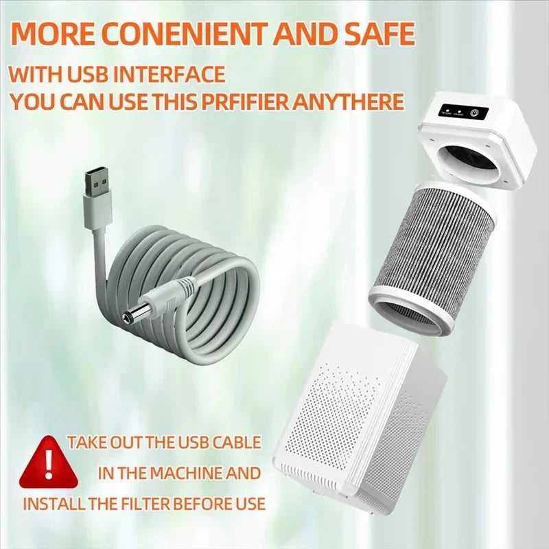NNEOBA USB Portable Air Purifier with Aromatherapy – Compact Smoke & Odor Filter for Home & Car-2
