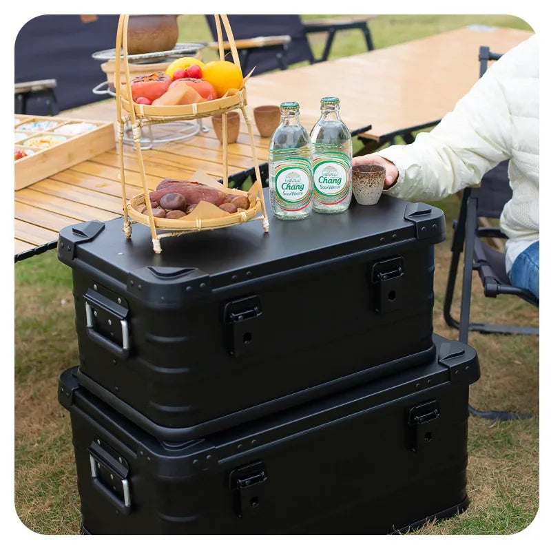 NNEOBA 30L Aluminum Alloy Travel Storage Box Storage Case Black-2