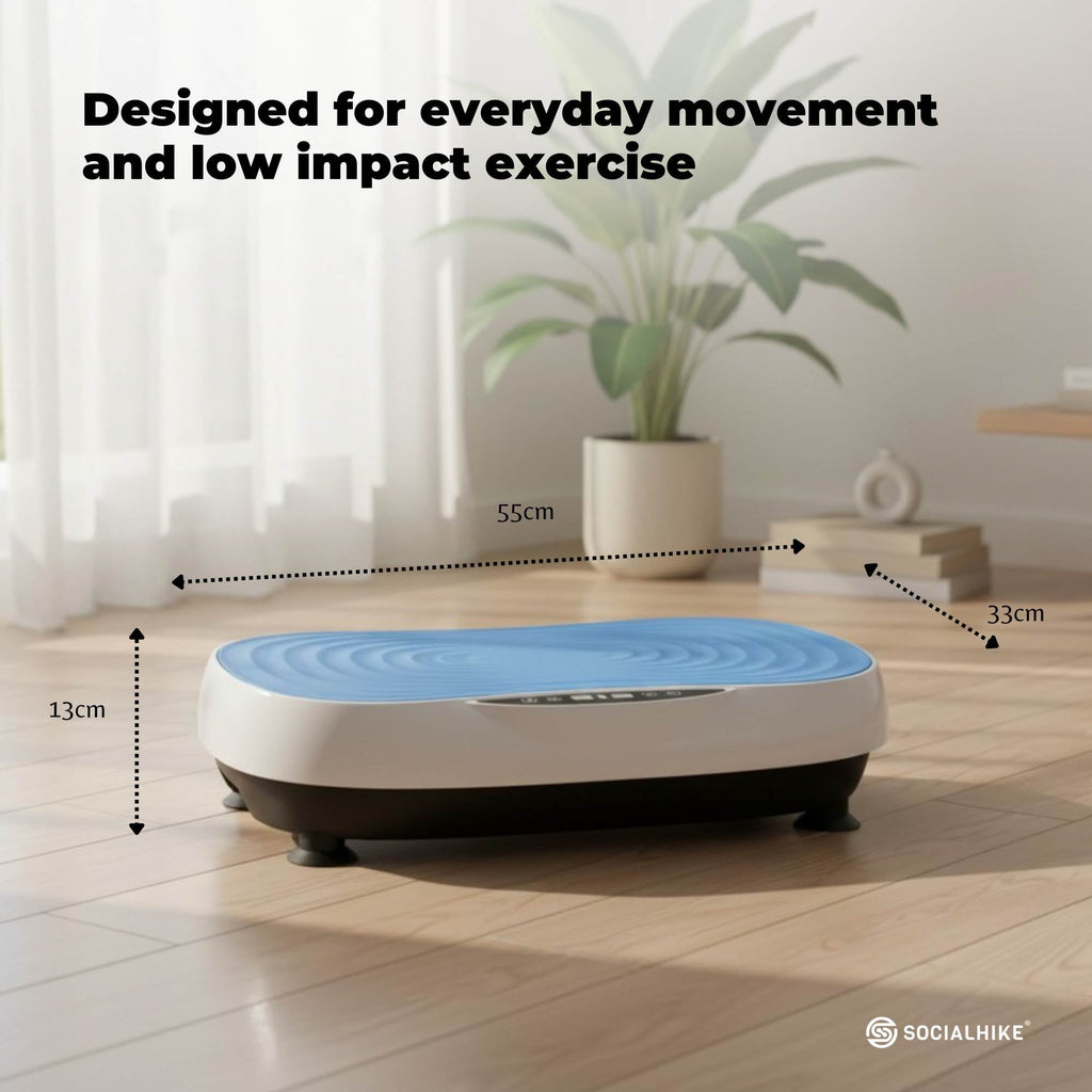 Social Hike 55cm Vibration Plate Machine Full Body Exercise Platform 200W Blue-3