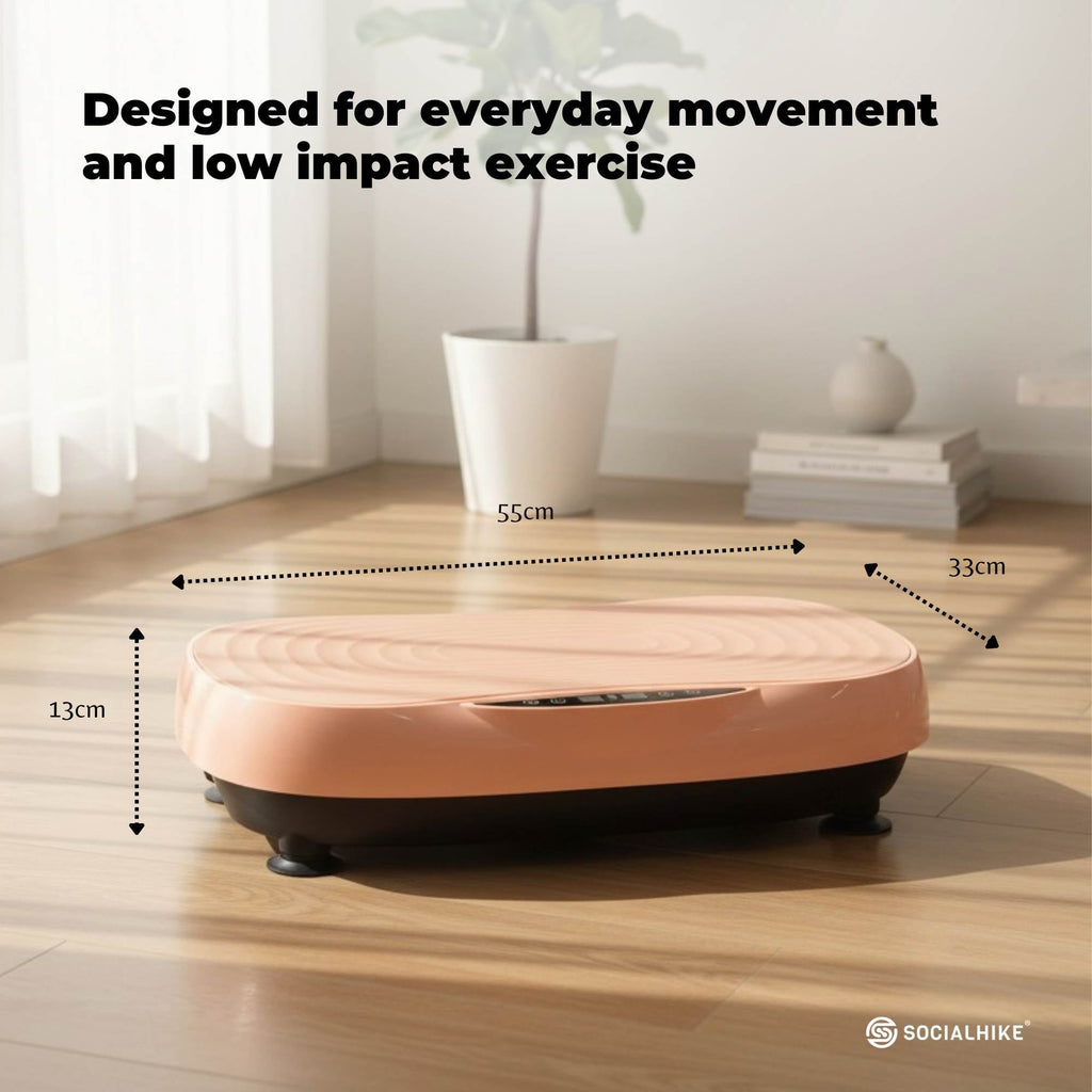 Social Hike 55cm Vibration Plate Machine Full Body Exercise Platform 200W Pink-3