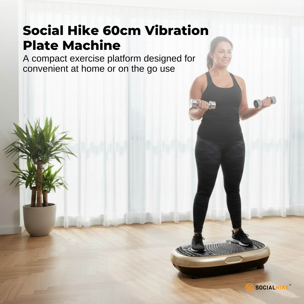Social Hike 60cm Vibration Plate Machine Full Body Exercise Platform Gold-1