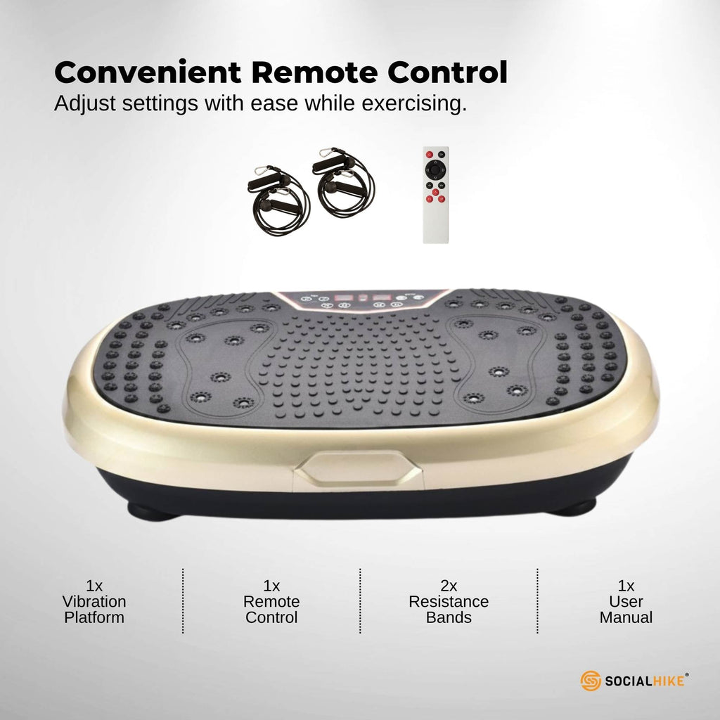 Social Hike 60cm Vibration Plate Machine Full Body Exercise Platform Gold-4