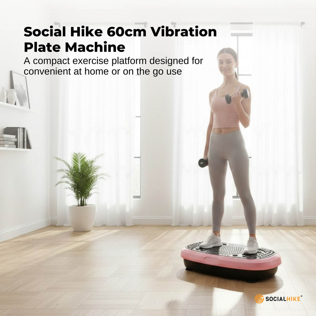 Social Hike 60cm Vibration Plate Machine Full Body Exercise Platform Pink-1