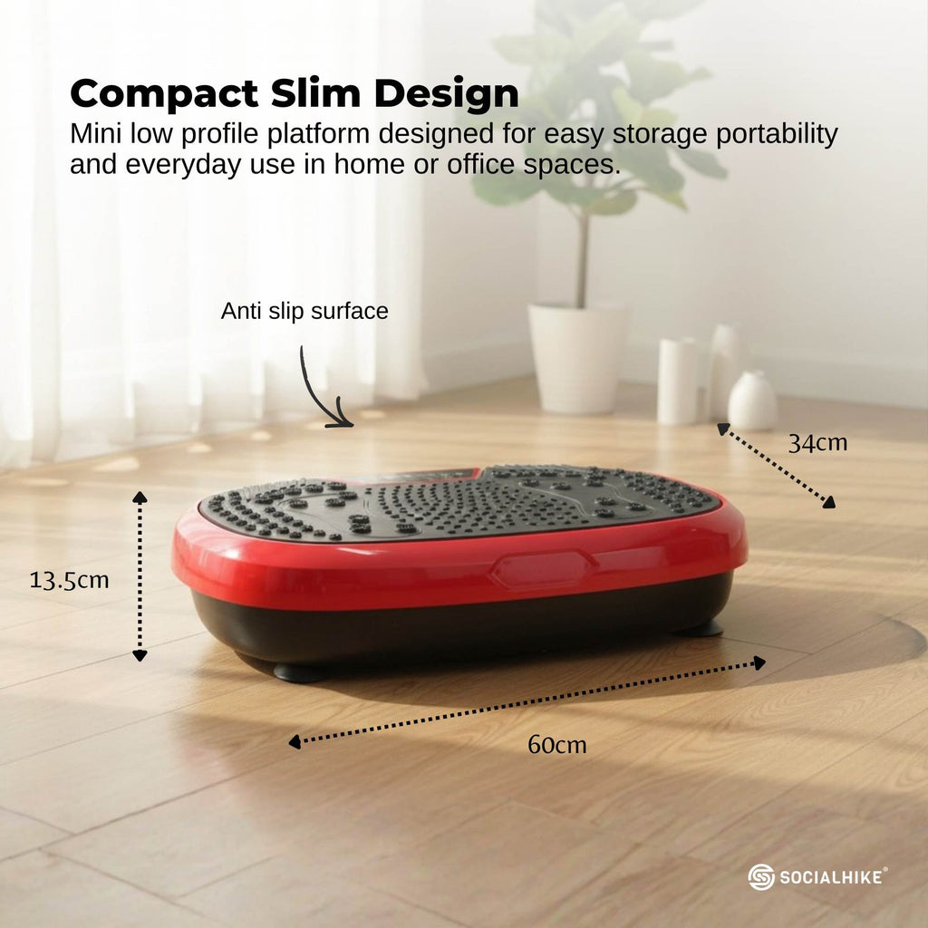 Social Hike 60cm Vibration Plate Machine Full Body Exercise Platform Red-3