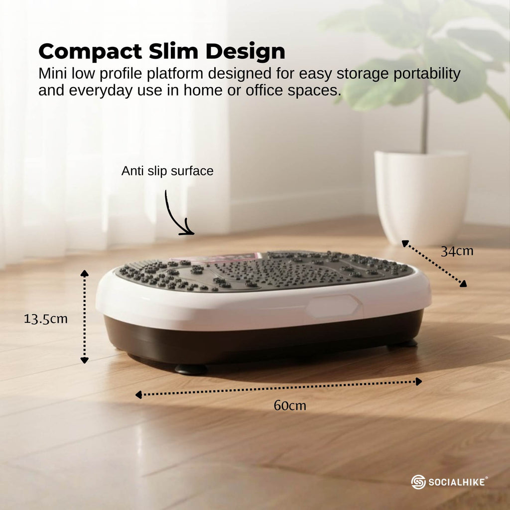 Social Hike 60cm Vibration Plate Machine Full Body Exercise Platform White-3