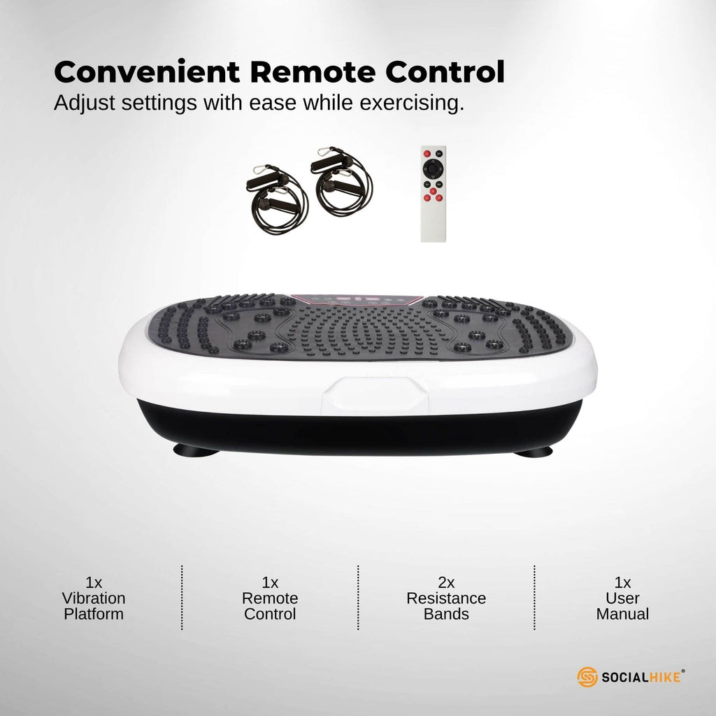 Social Hike 60cm Vibration Plate Machine Full Body Exercise Platform White-4