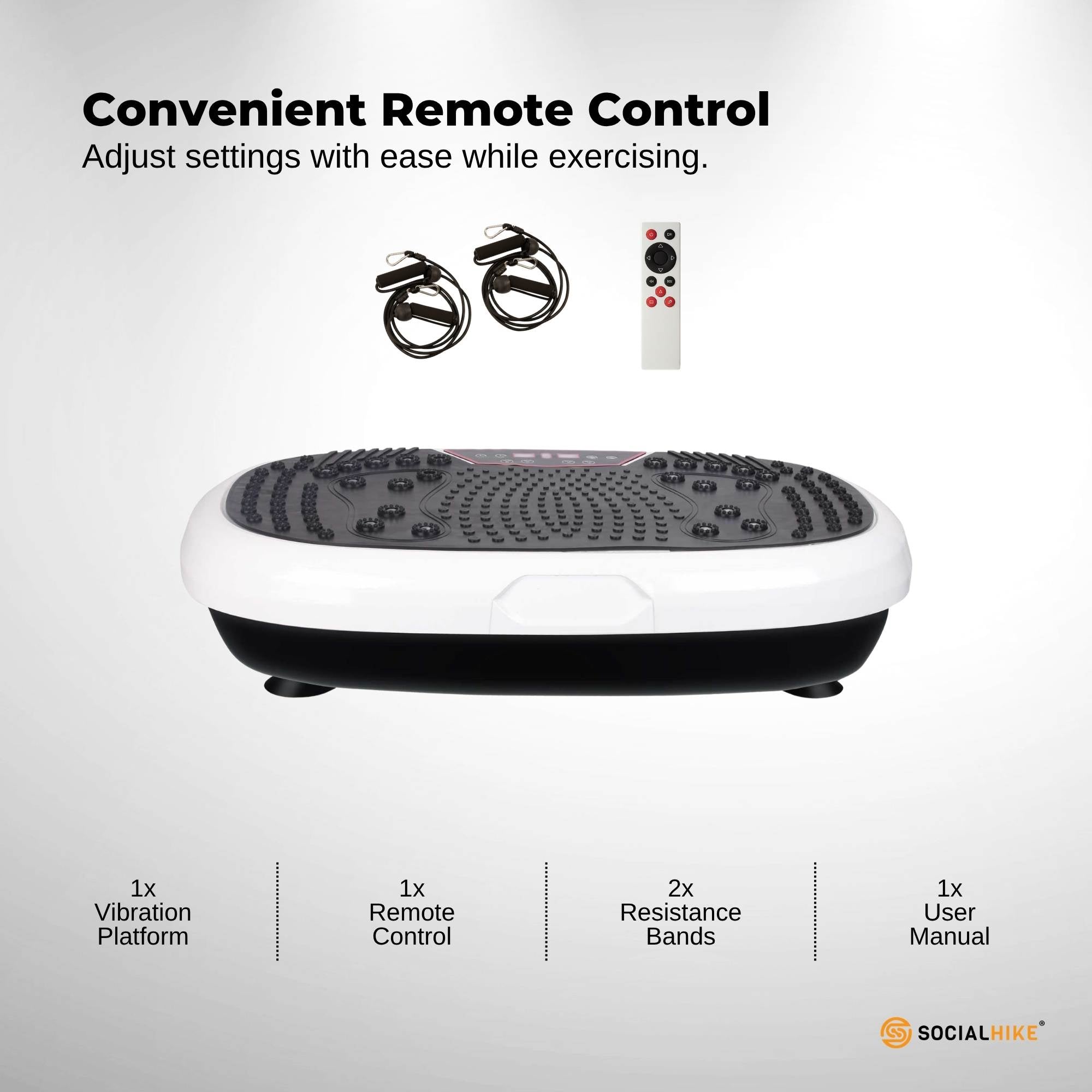Social Hike 60cm Vibration Plate Machine Full Body Exercise Platform White-4
