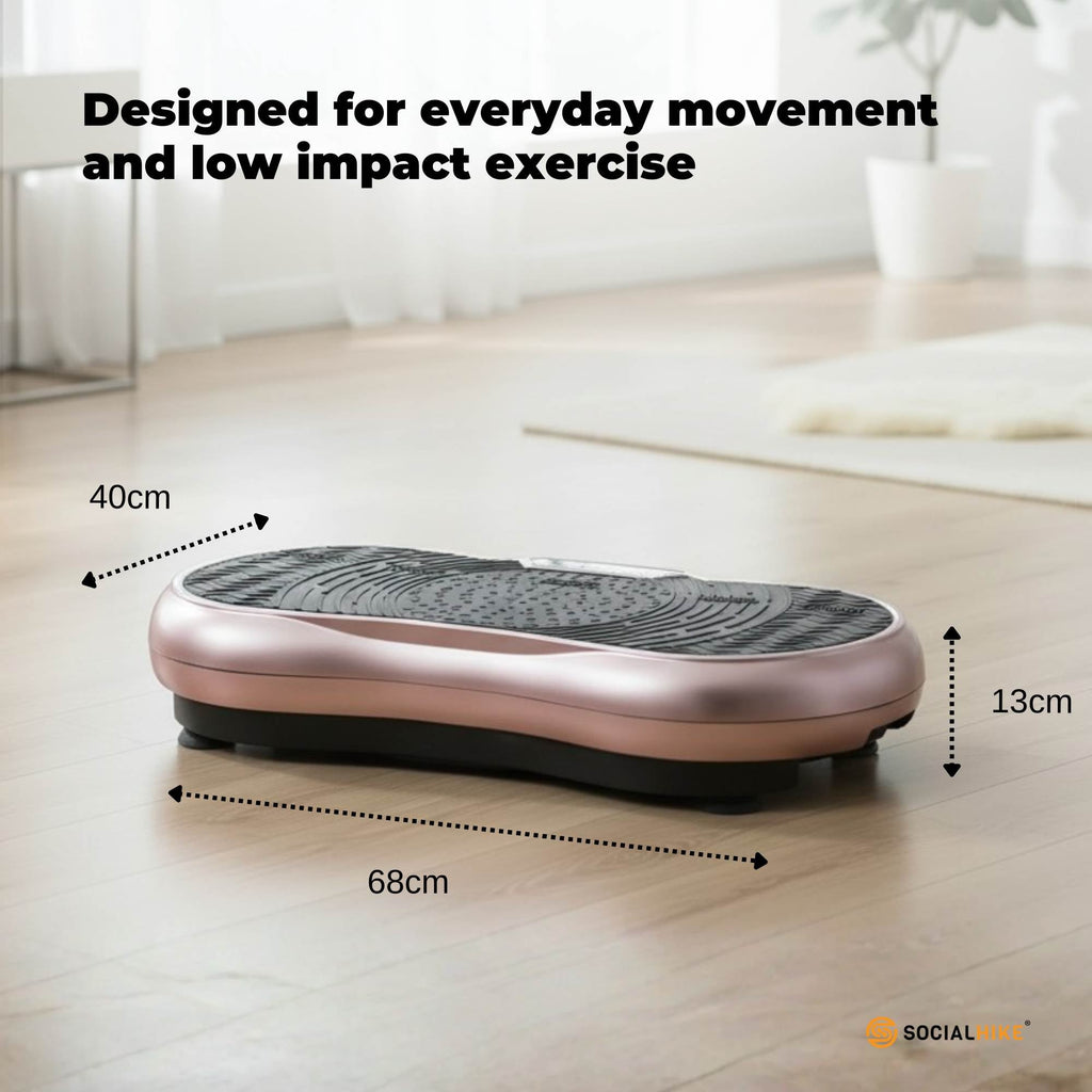 Social Hike 68cm Vibration Plate Machine Full Body Workout Platform Rose-3