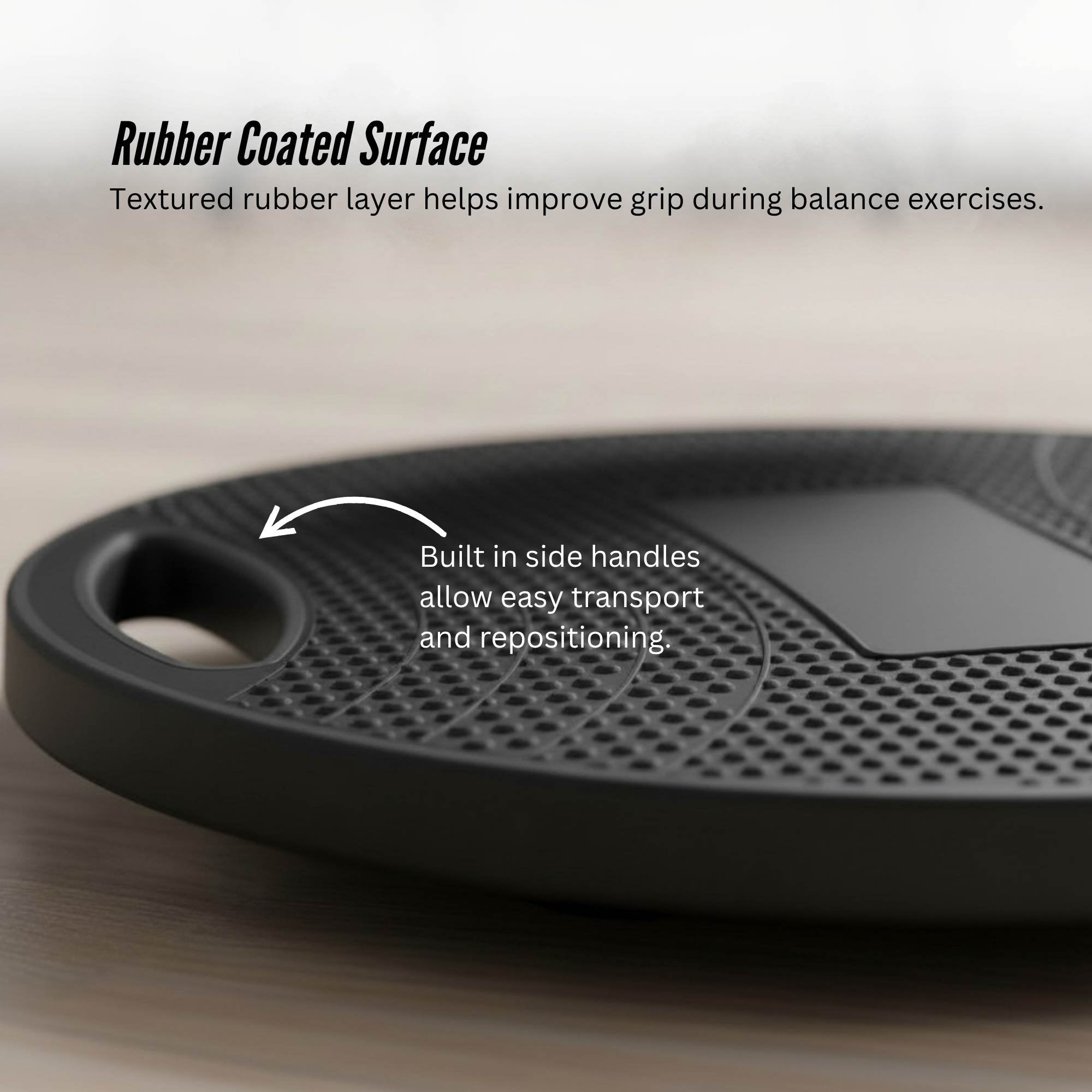 Social Hike Balance Board Wobble 41cm - Non-Slip Round Exercise Trainer Black-3