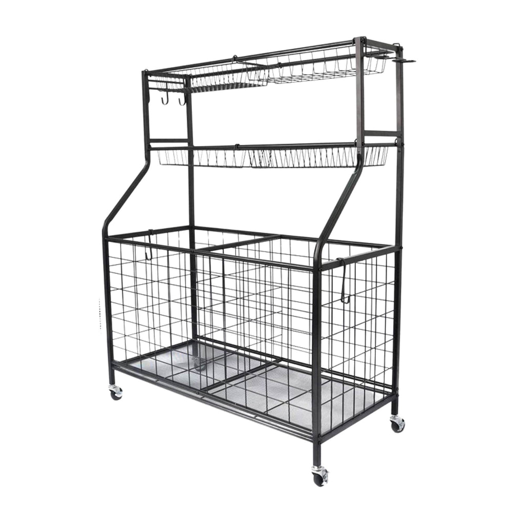 Social Hike Sports Equipment Storage Organiser Trolley on Wheels for Garage-0