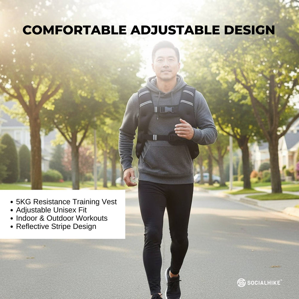 Social Hike Weighted Vest Adjustable Fit - Men Women Running Walking Training-2