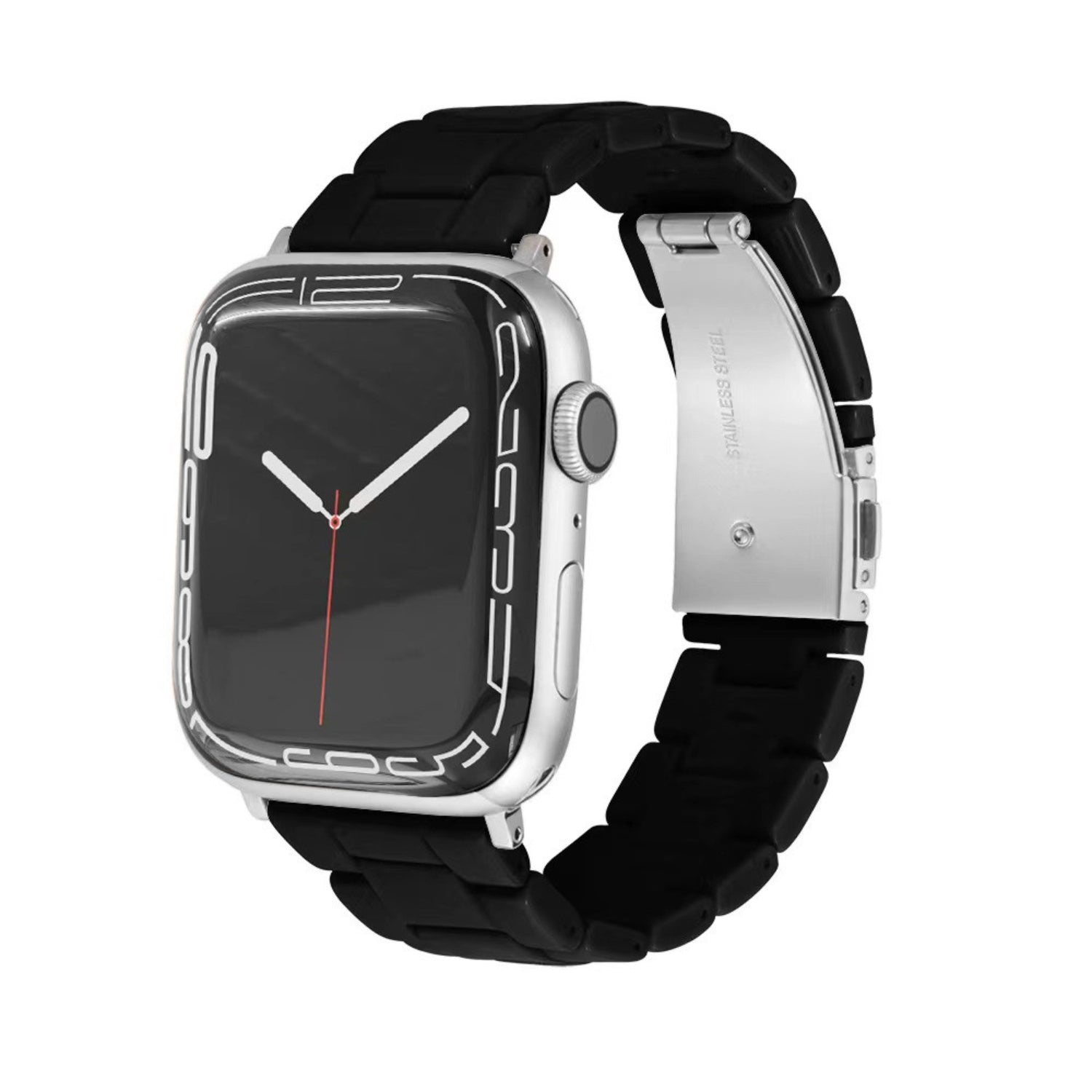 Resin Link Bracelet Band Small - The Sydney Beaches - Manly (Black) - Compatible with Apple Watch Size 42mm to 45mm-0