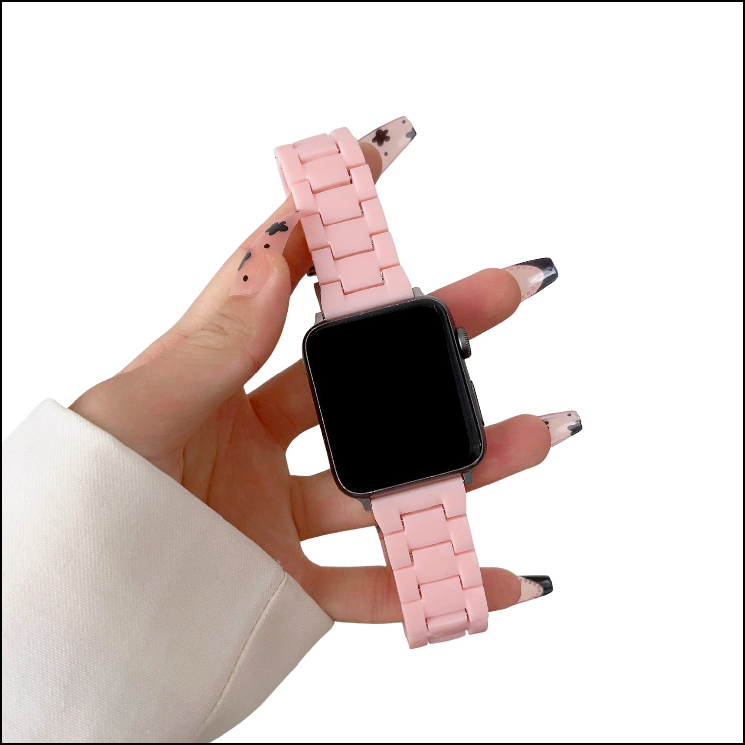 Resin Link Bracelet Band Small - The Sydney Beaches - Palm Beach (Pink) - Compatible with Apple Watch Size 42mm to 45mm-1