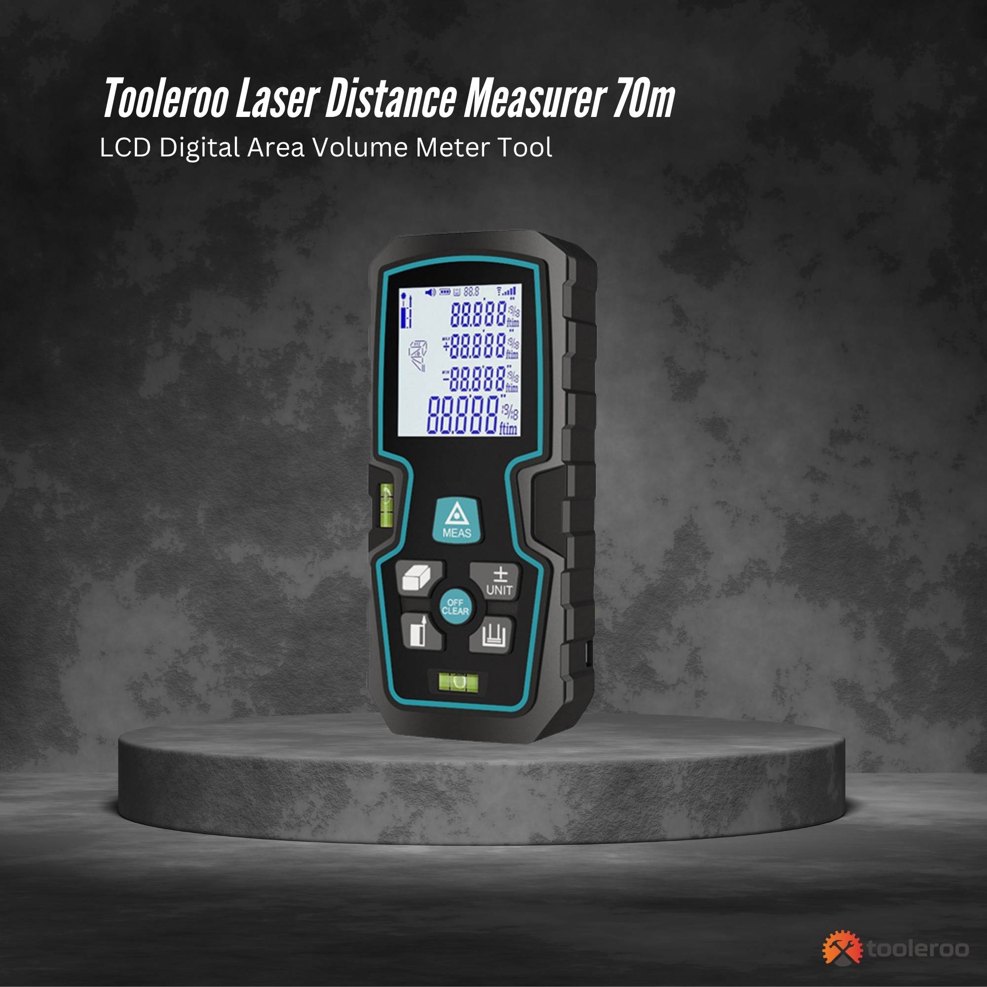 Tooleroo 70m Digital Laser Distance Measurer - LCD Area Volume Meter Tool-1