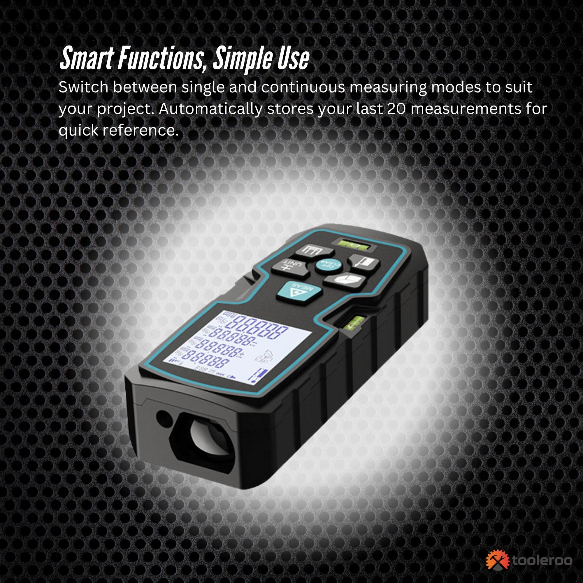 Tooleroo 70m Digital Laser Distance Measurer - LCD Area Volume Meter Tool-3