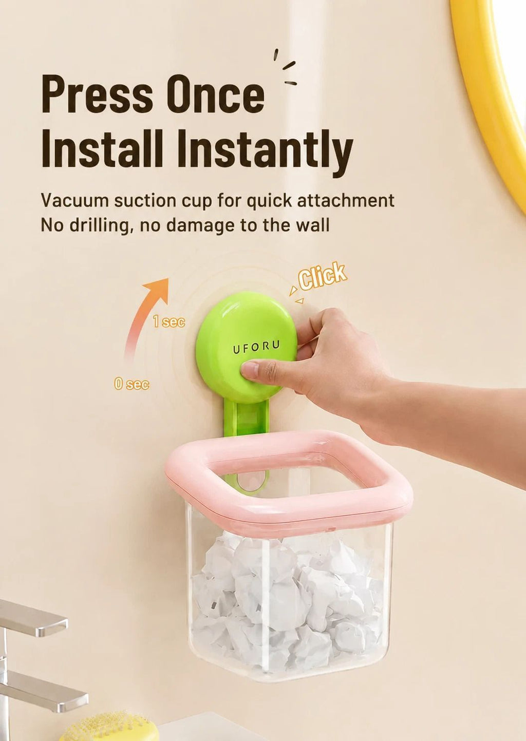 Square Wall Mount Storage Basket-2
