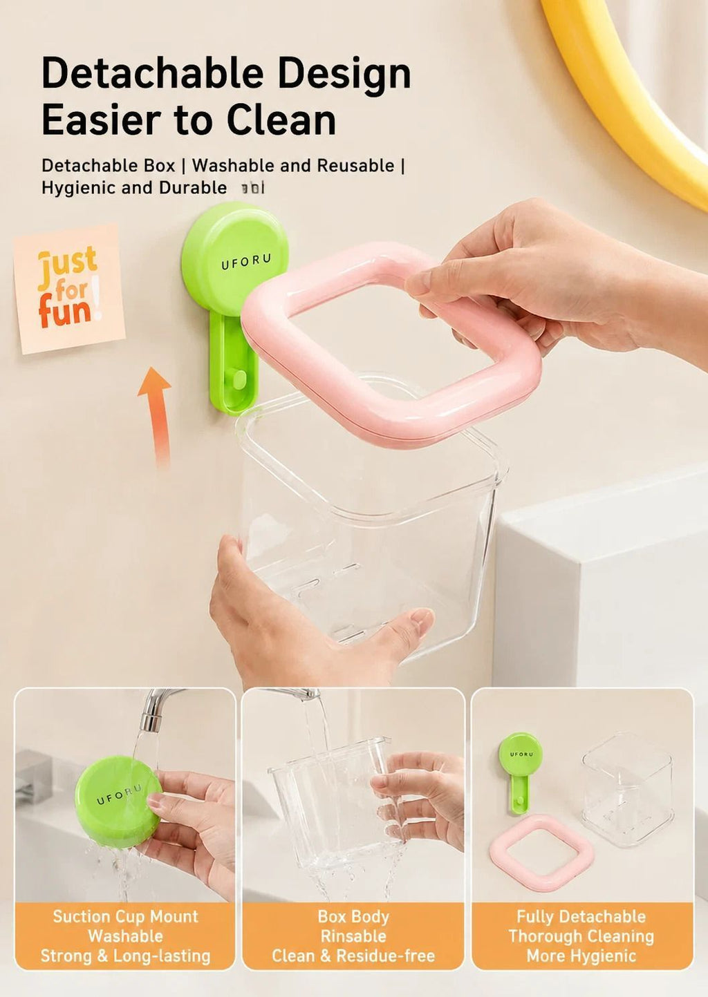 Square Wall Mount Storage Basket-4