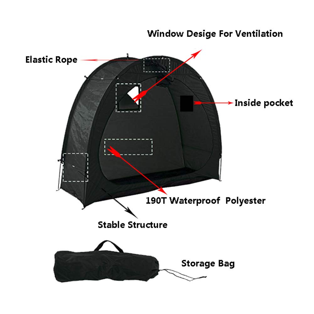 NNEDSZ Bike Cover Storage Tent Durable Waterproof Anti-Dust Foldable Outdoor Tools Storage Shed-2