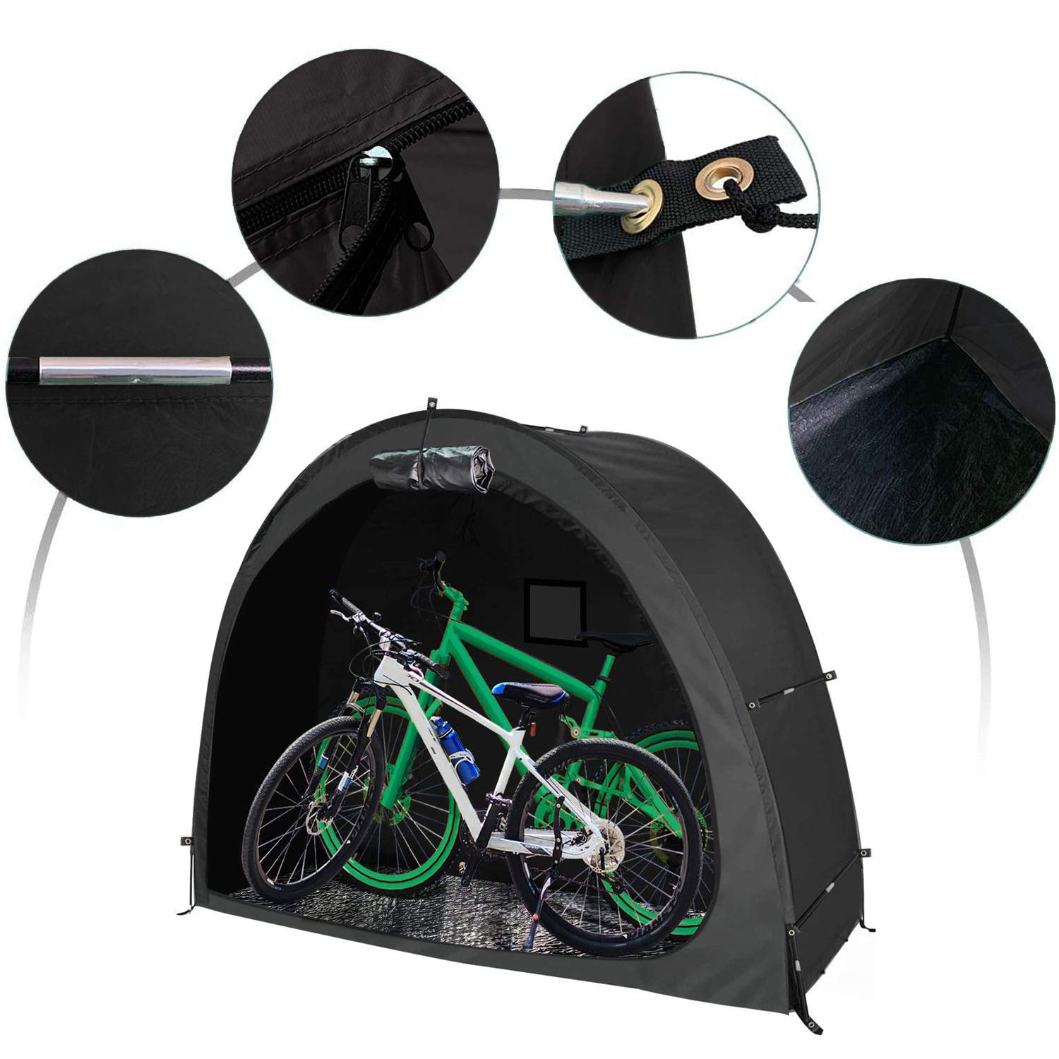 NNEDSZ Bike Cover Storage Tent Durable Waterproof Anti-Dust Foldable Outdoor Tools Storage Shed-3